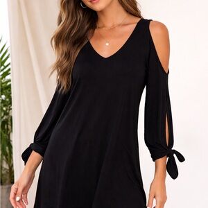 Lulus Black Cold Shoulder Dress